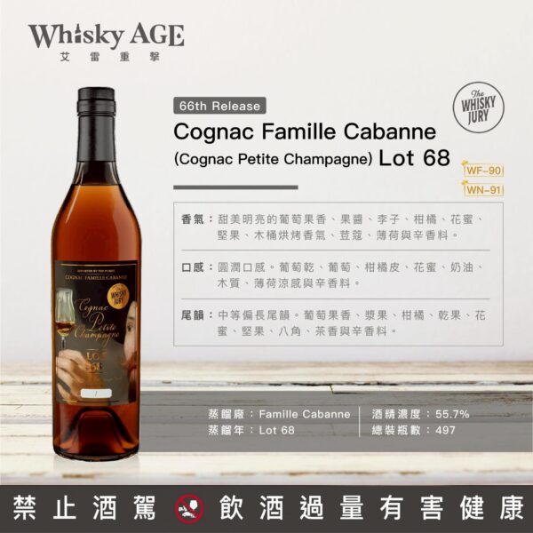 艾雷重擊The Whisky Jury #66 小香檳區 單桶干邑 Lot 68：圖片 2