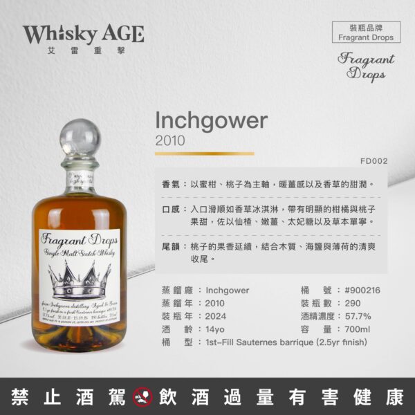 香氣之滴 Fragrant Drops Inchgower 英呎高爾 2010, 14yo：圖片 2